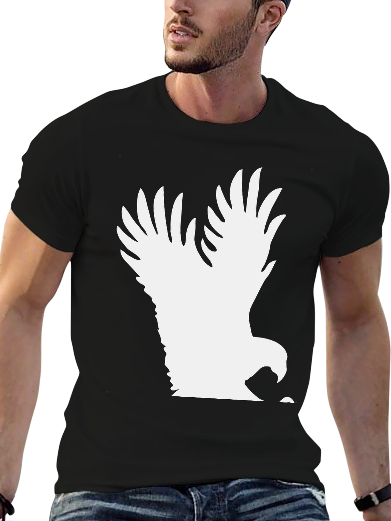 Eagle Graphic Tee - Bold Black Cotton T-Shirt