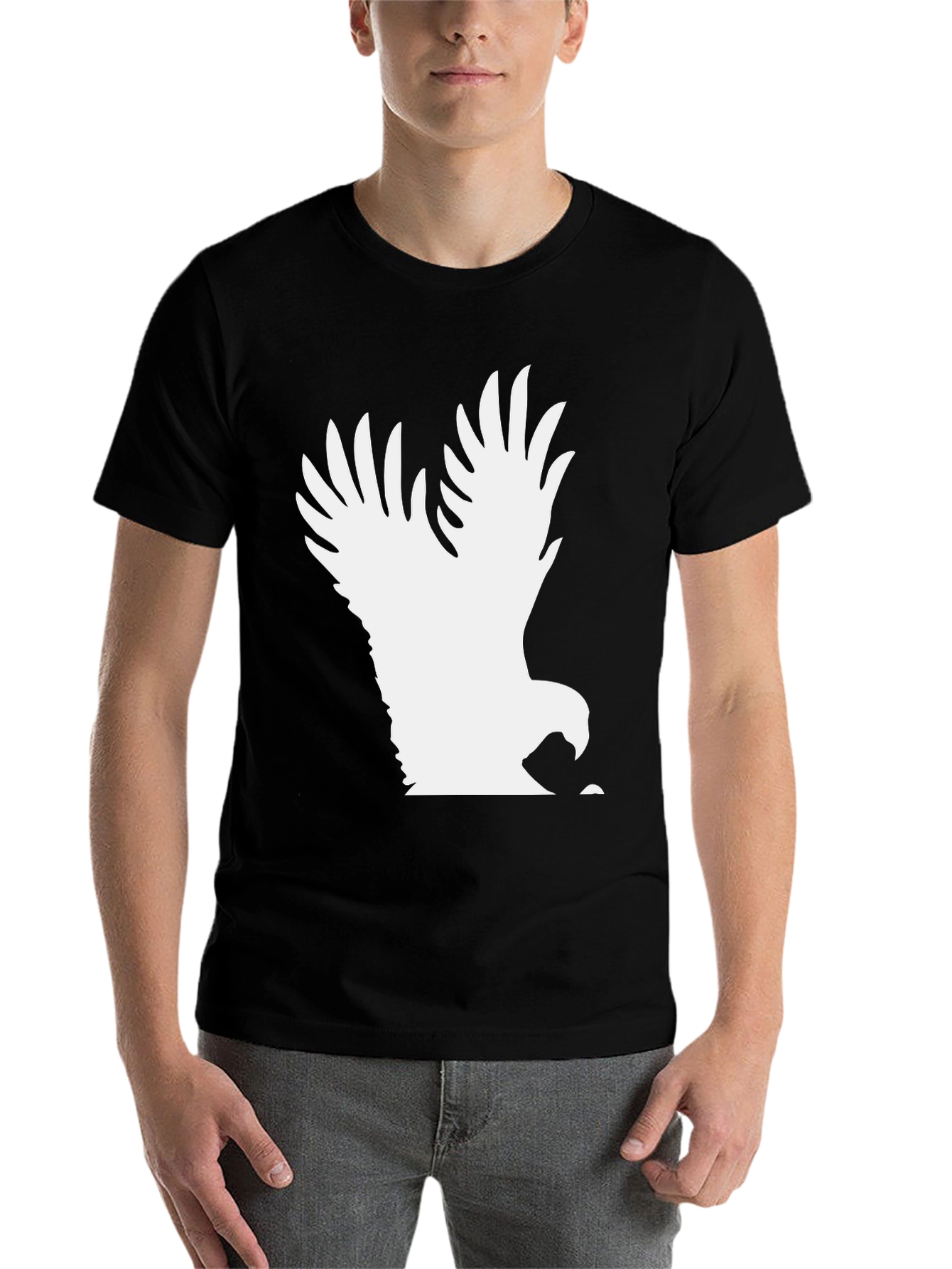 Eagle Graphic Tee - Bold Black Cotton T-Shirt