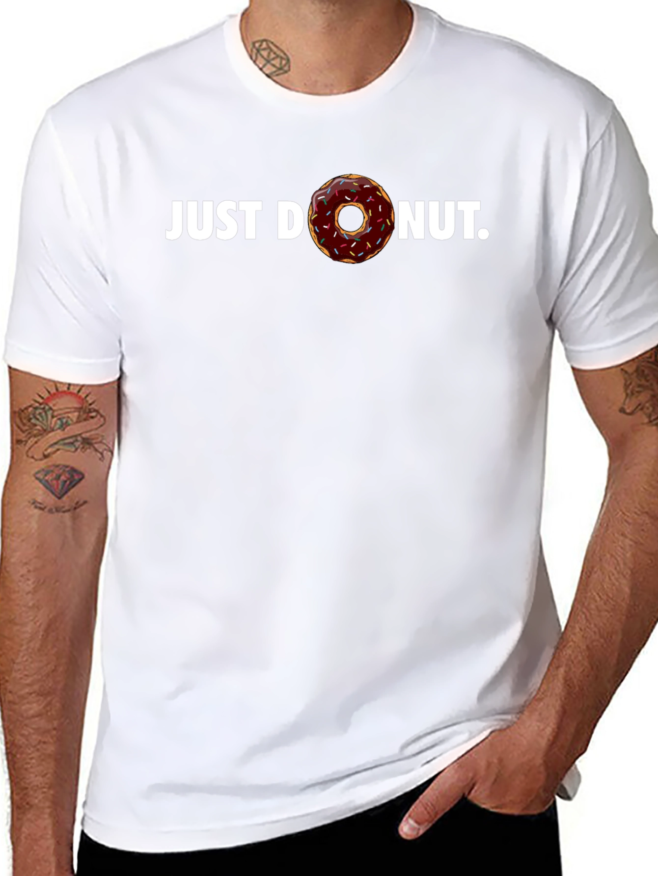 Just Donut Black T-Shirt - Unique Graphic Tee