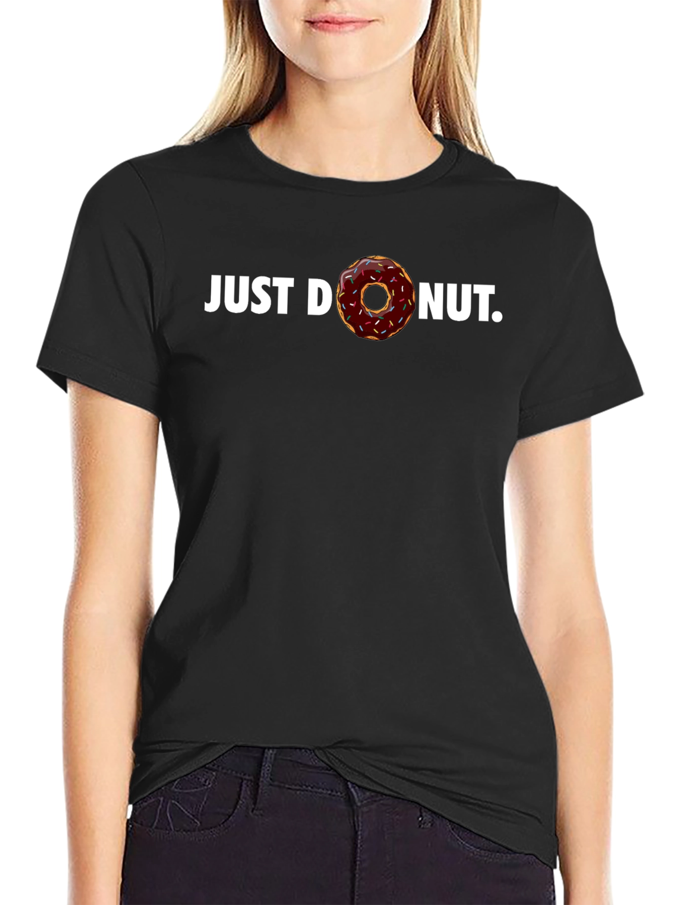 Just Donut Black T-Shirt - Unique Graphic Tee