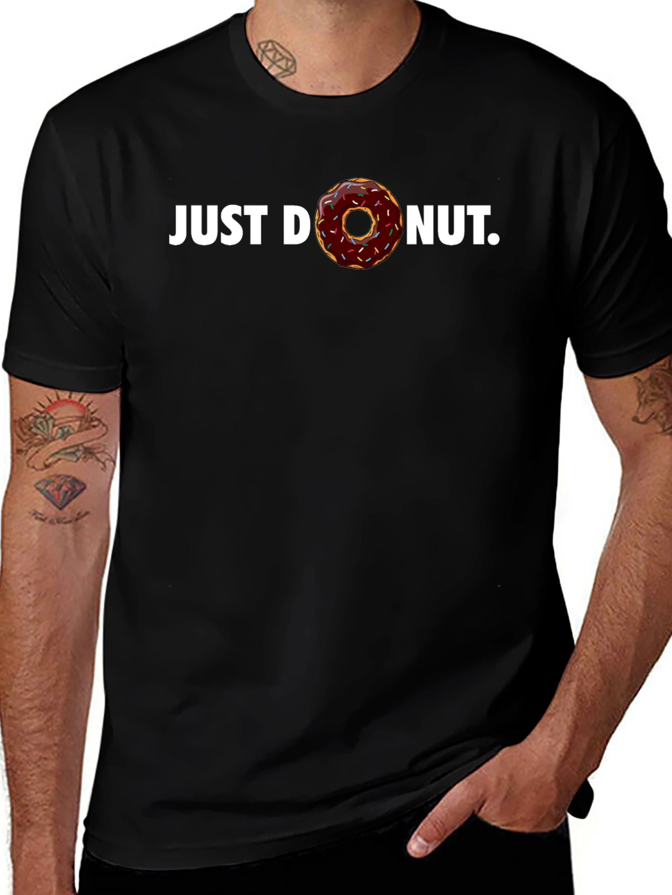 Just Donut Black T-Shirt - Unique Graphic Tee