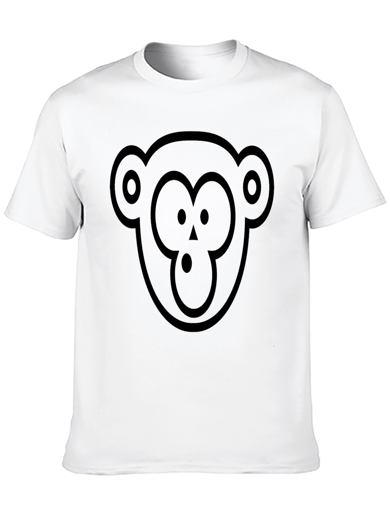 Monkey Face Graphic Black T-Shirt