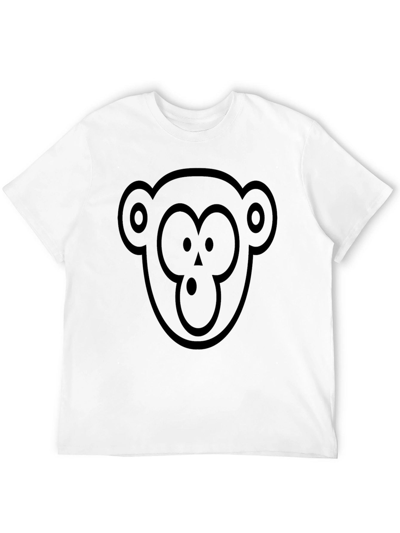 Monkey Face Graphic Black T-Shirt
