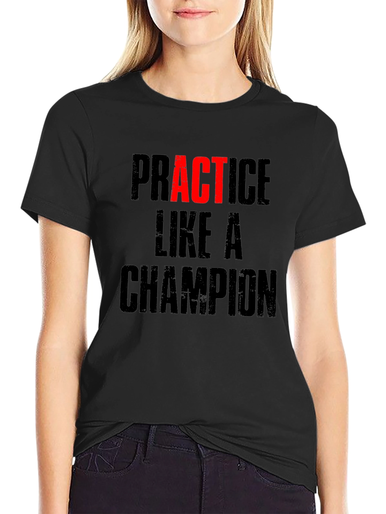 Practice Like A Champion Graphic Tee - Black