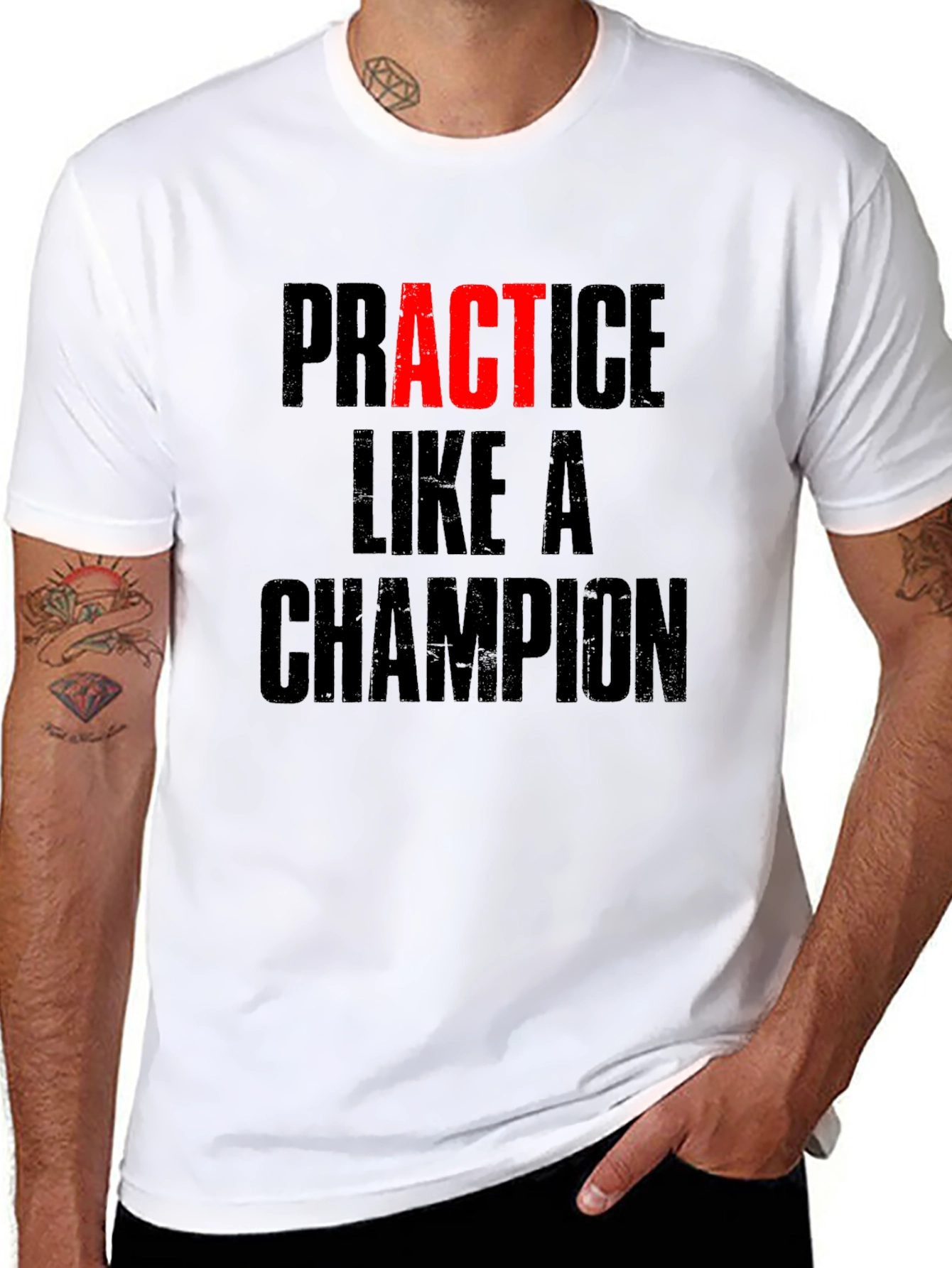Practice Like A Champion Graphic Tee - Black