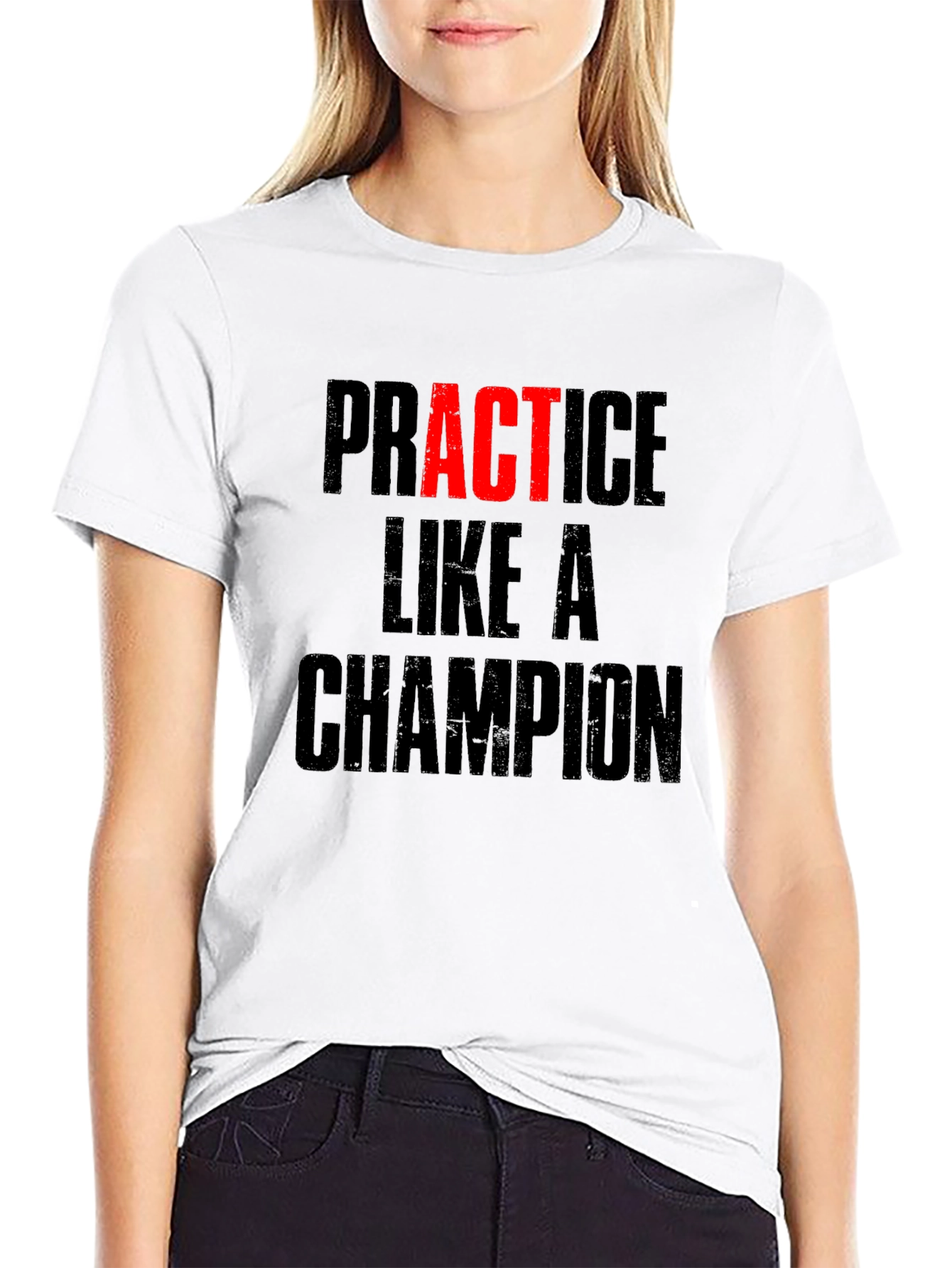 Practice Like A Champion Graphic Tee - Black