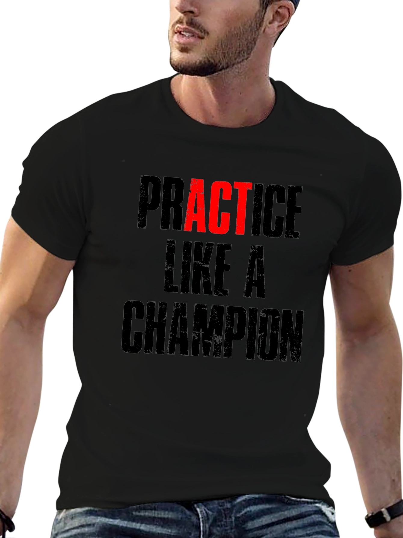 Practice Like A Champion Graphic Tee - Black