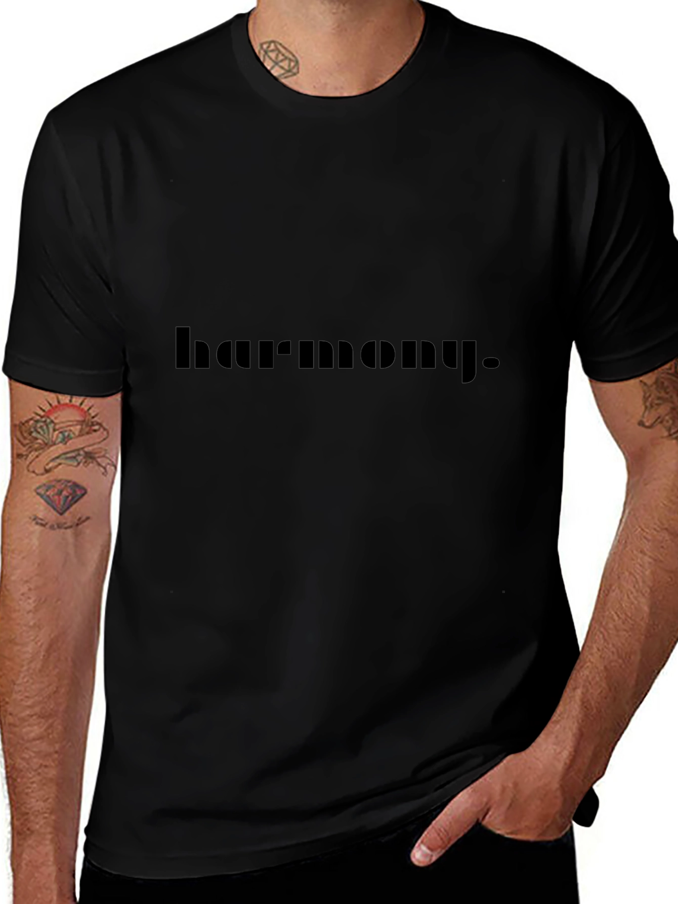 Harmony Graphic Print Black T-Shirt