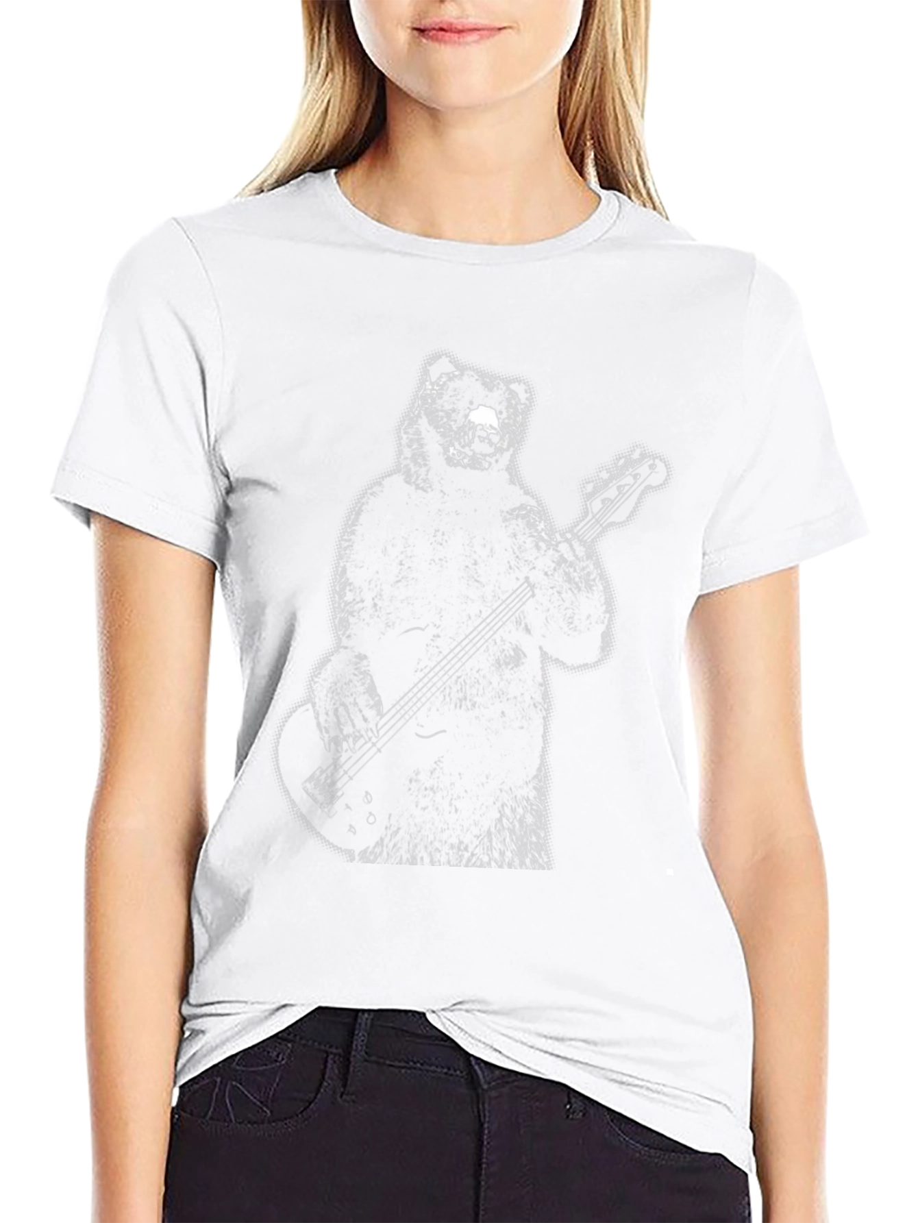 Bear Playing Bass Guitar Graphic Tee