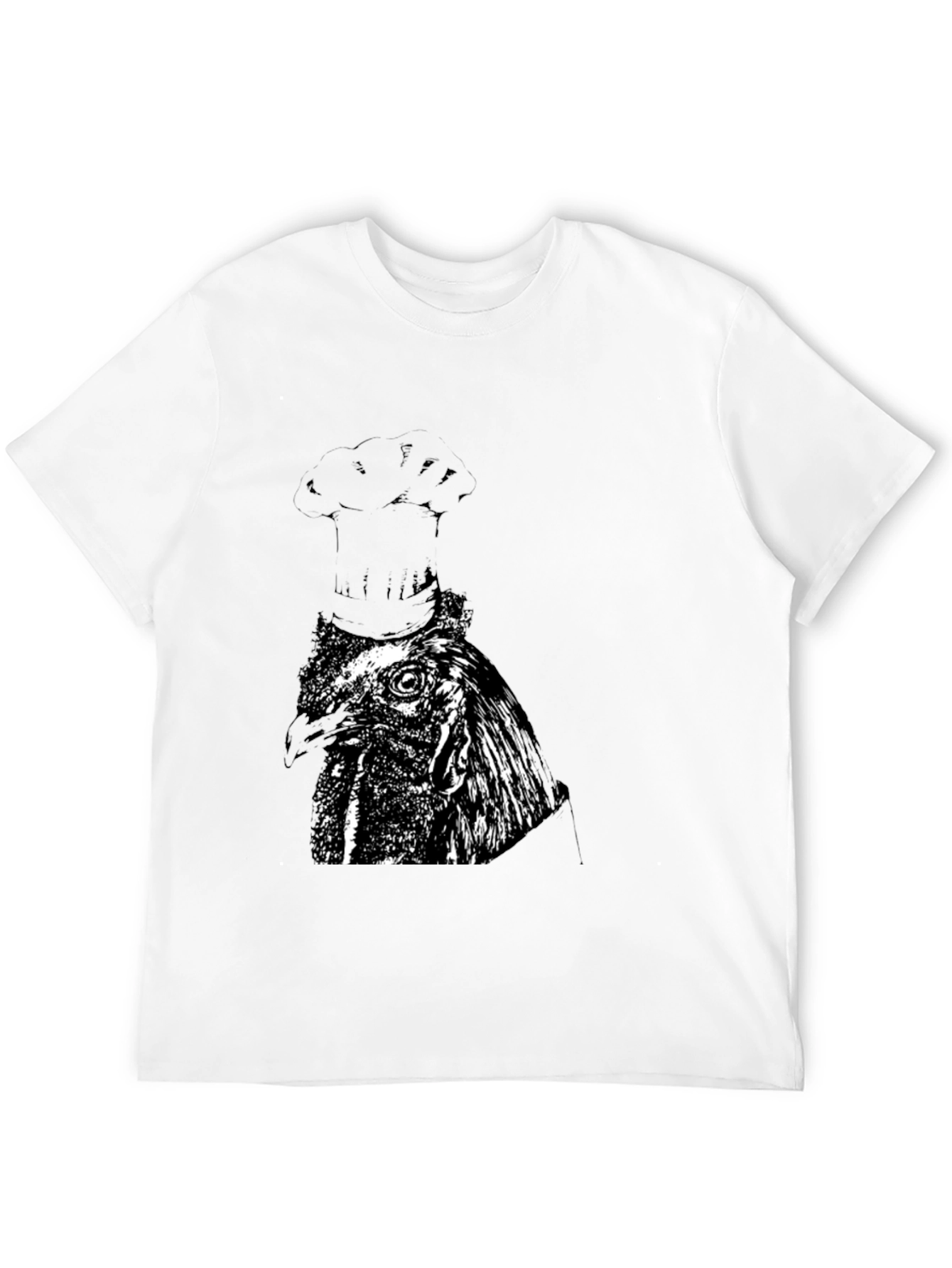Chef Chicken Graphic Tee - Black Cotton T-Shirt