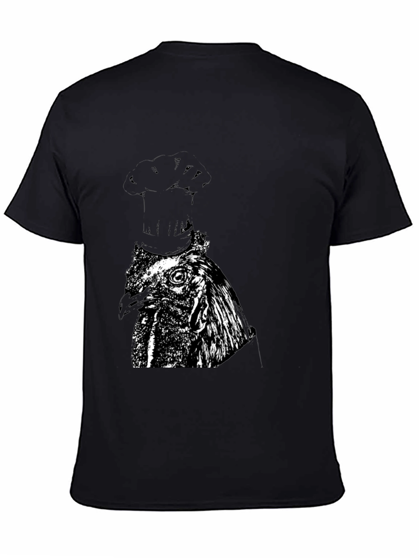 Chef Chicken Graphic Tee - Black Cotton T-Shirt