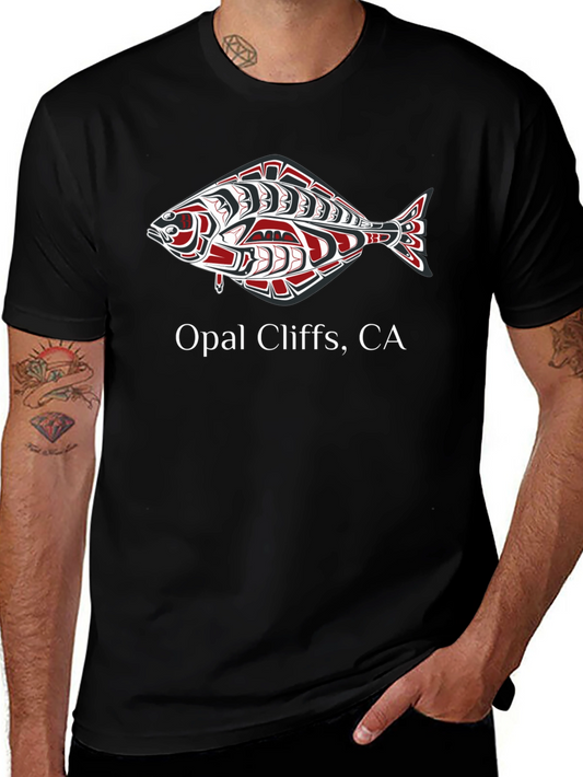 Opal Cliffs CA Fish Graphic T-Shirt