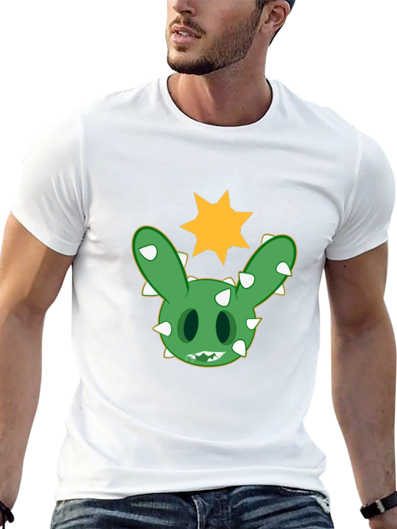 Cactus Bunny Graphic T-Shirt - Black Cotton Tee