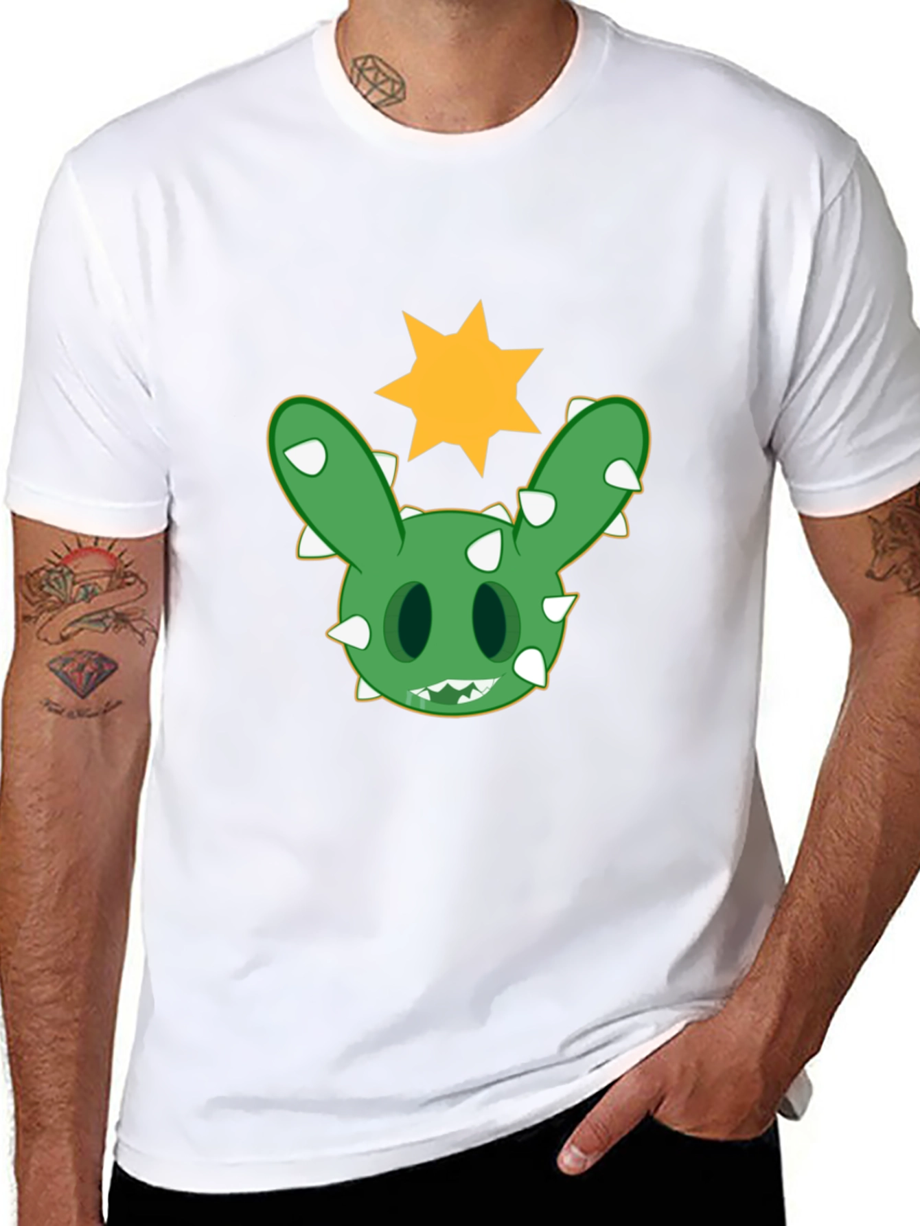 Cactus Bunny Graphic T-Shirt - Black Cotton Tee
