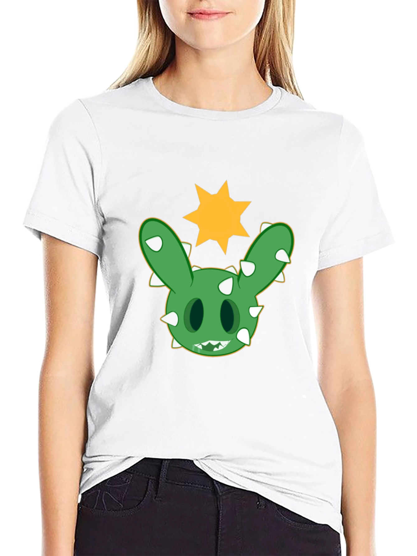 Cactus Bunny Graphic T-Shirt - Black Cotton Tee