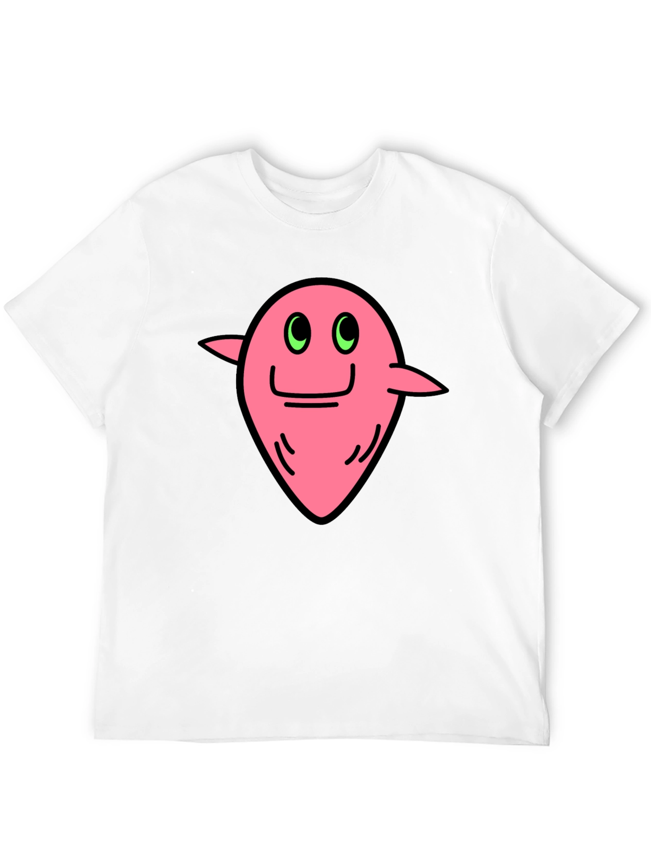Funky Pink Character Graphic Black T-Shirt