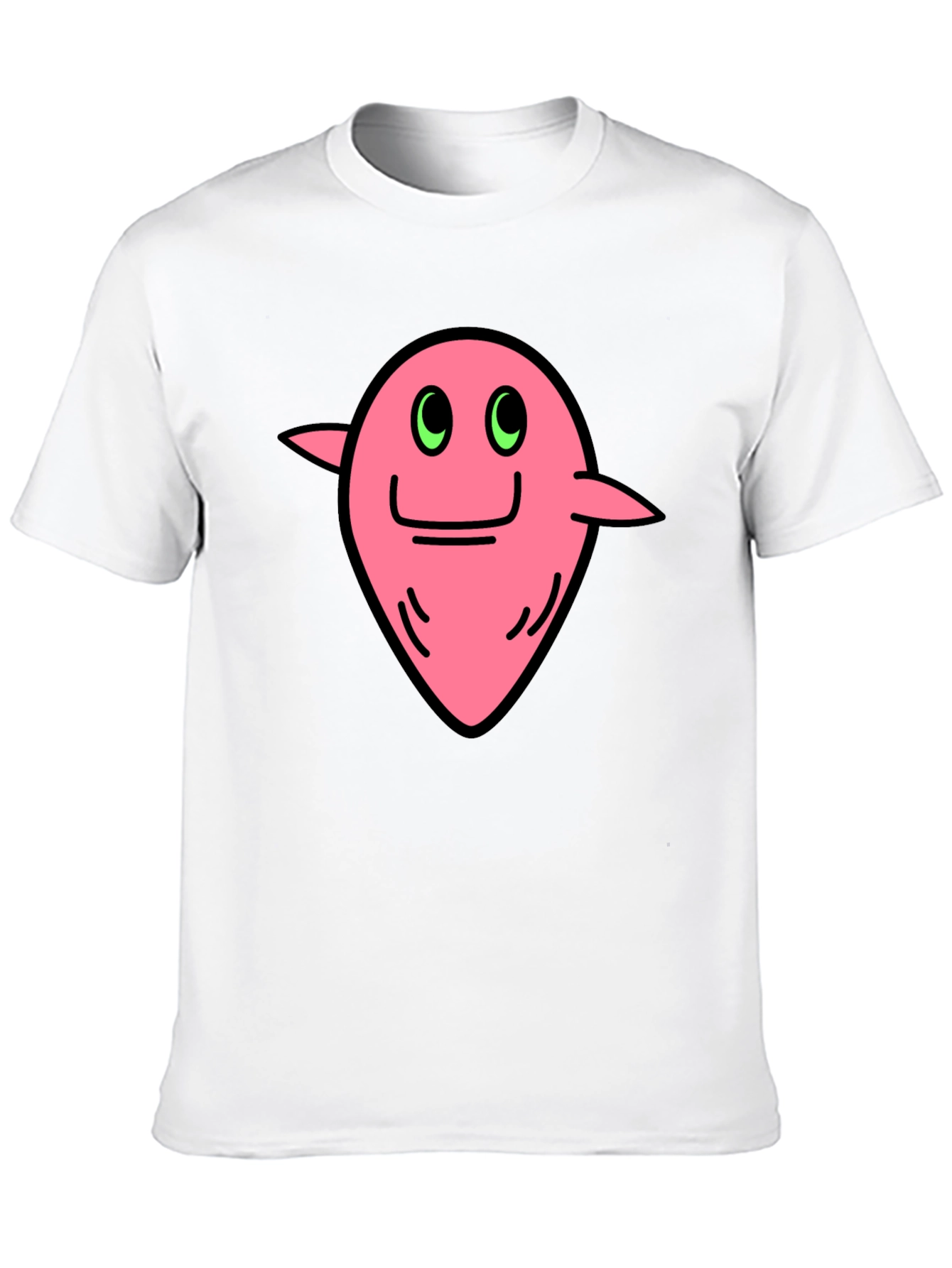 Funky Pink Character Graphic Black T-Shirt