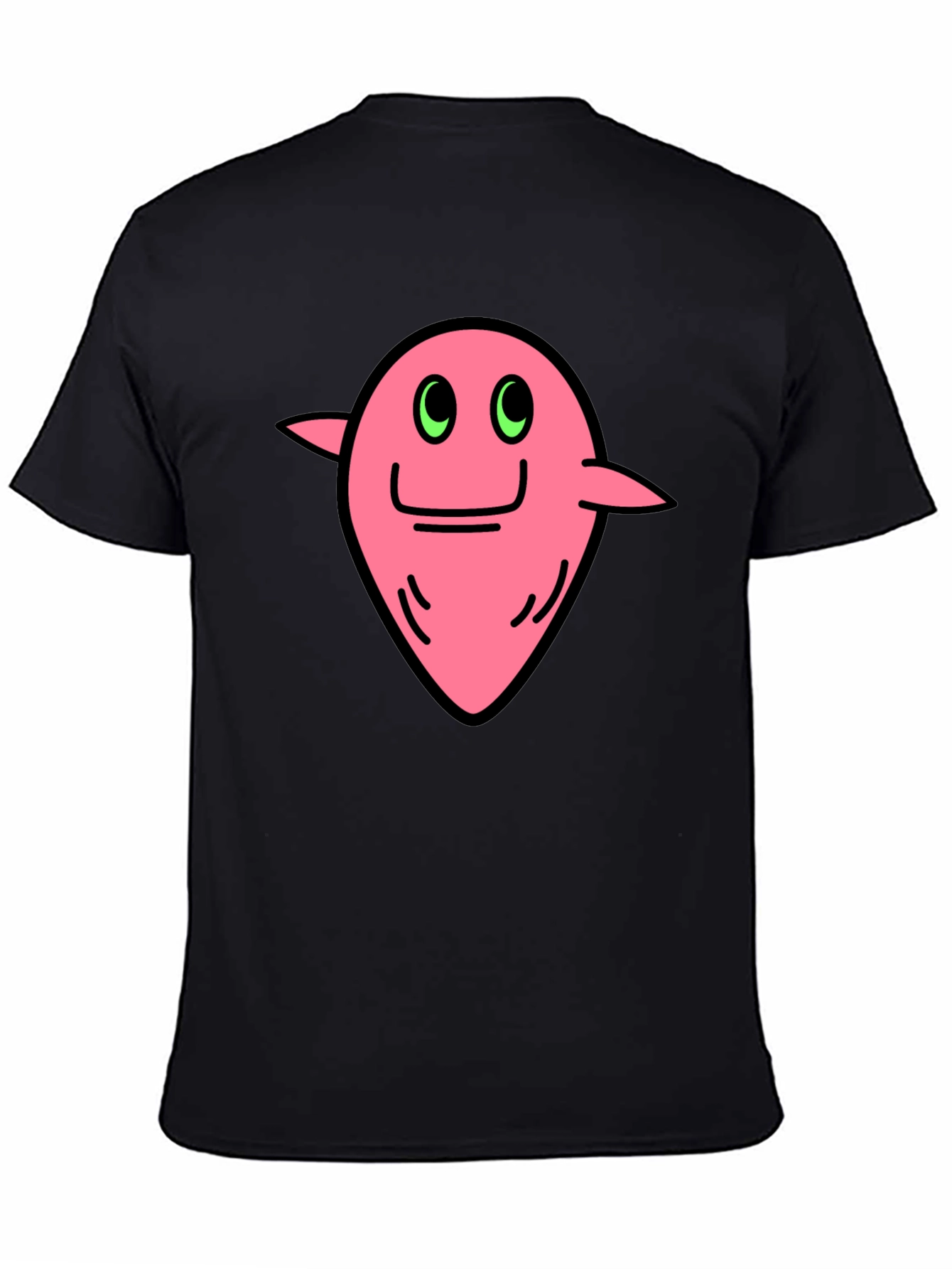 Funky Pink Character Graphic Black T-Shirt