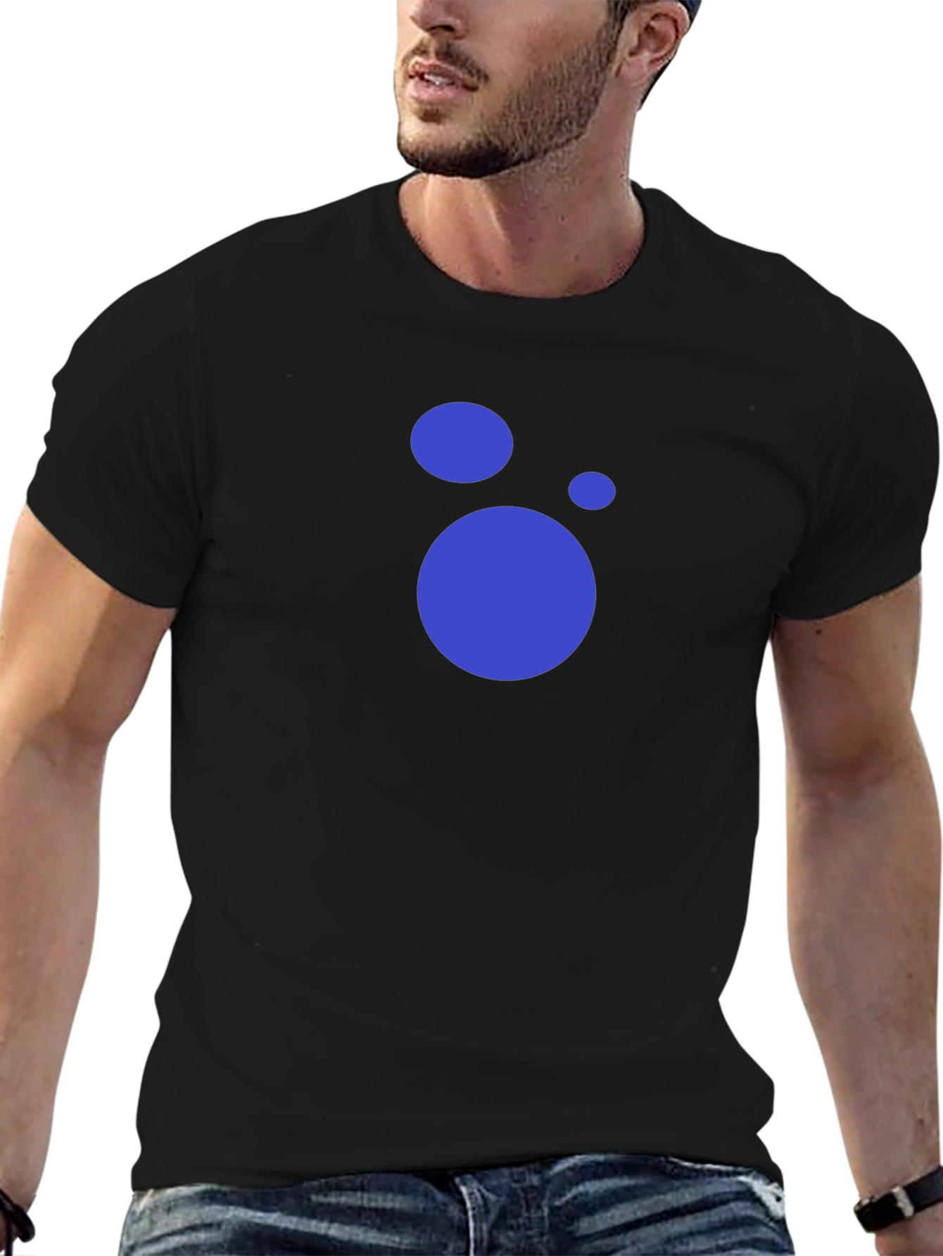 Modern Black T-Shirt with Abstract Circle Design