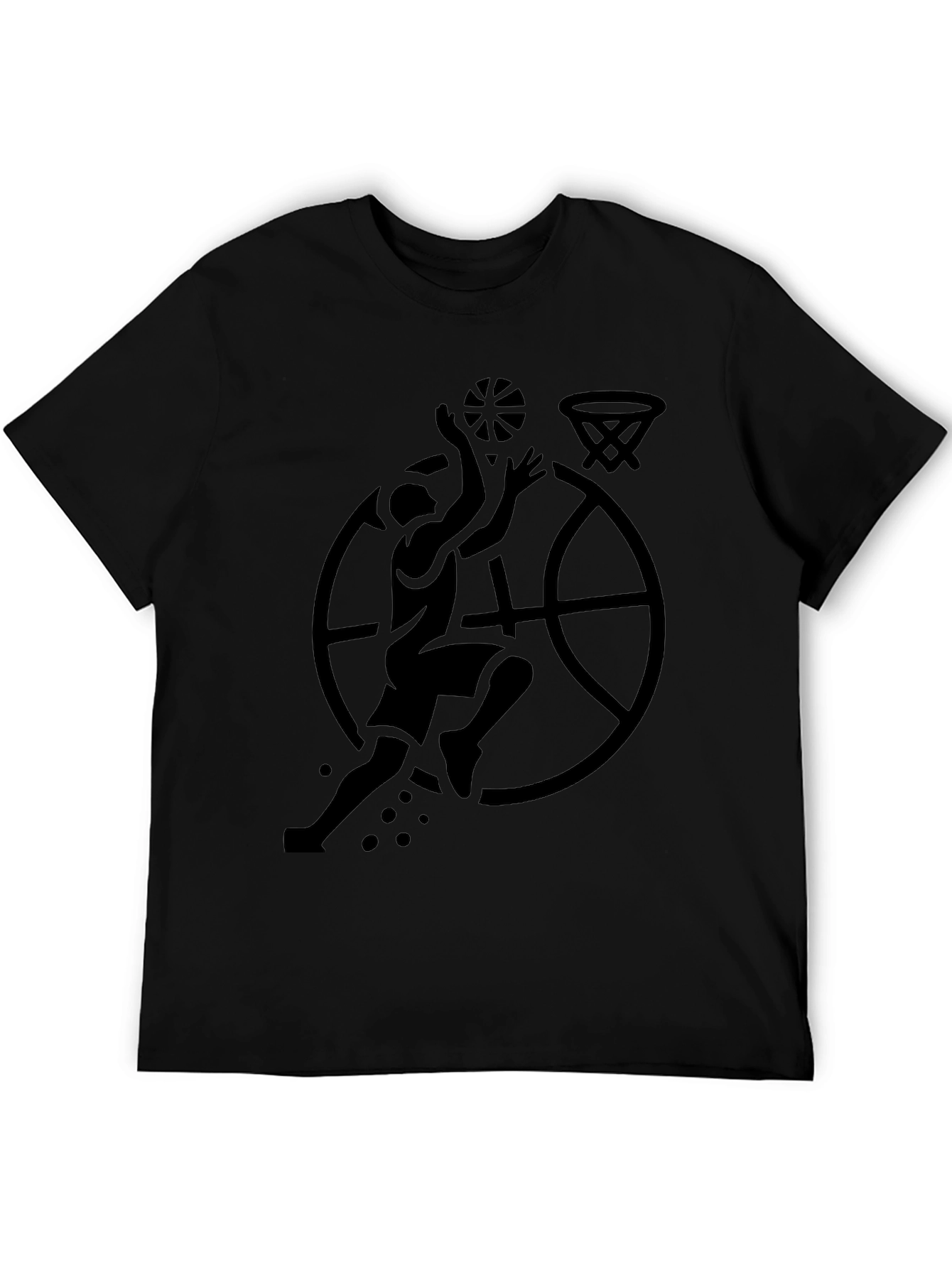 Black Basketball Graphic Tee for Men