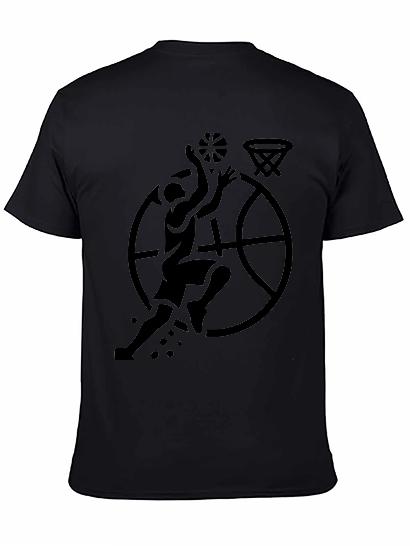 Black Basketball Graphic Tee for Men
