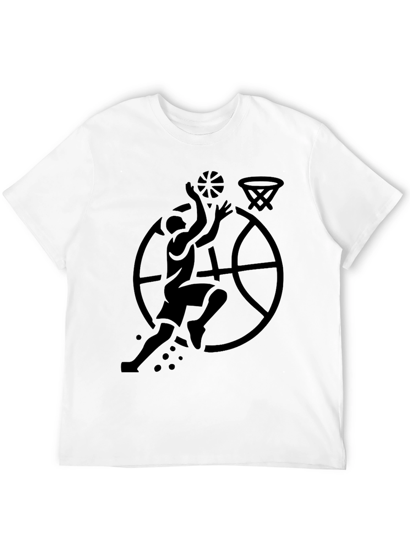 Black Basketball Graphic Tee for Men