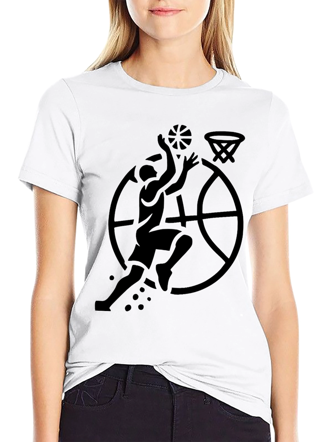 Black Basketball Graphic Tee for Men