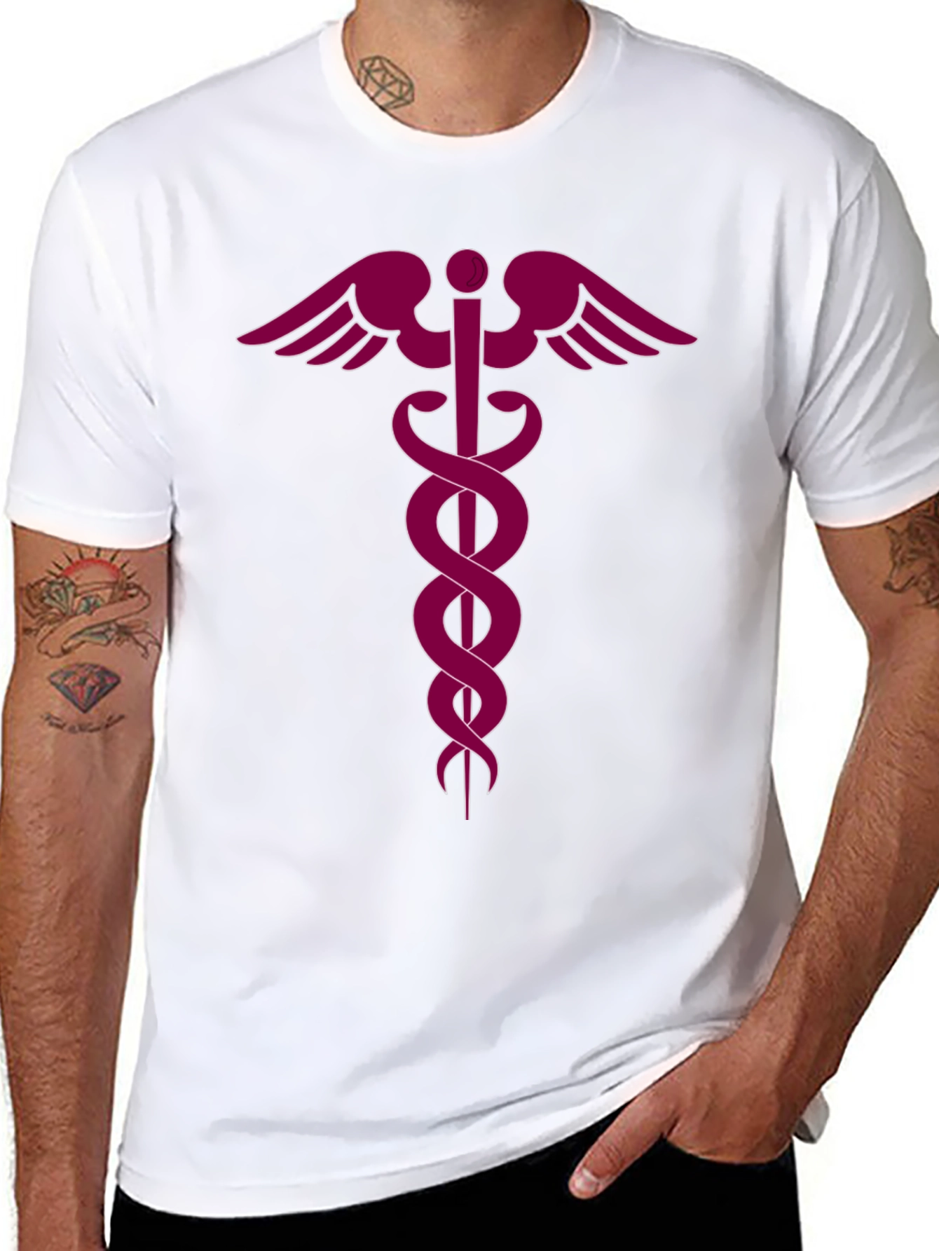 Medical Caduceus Black T-Shirt