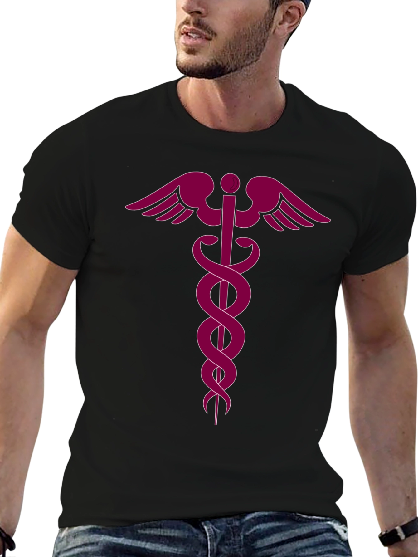 Medical Caduceus Black T-Shirt