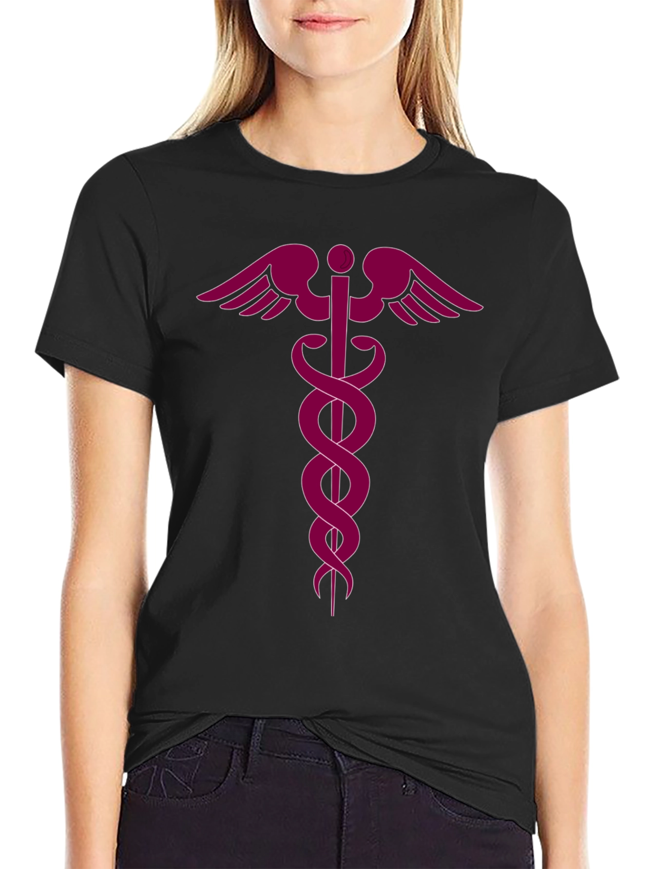 Medical Caduceus Black T-Shirt
