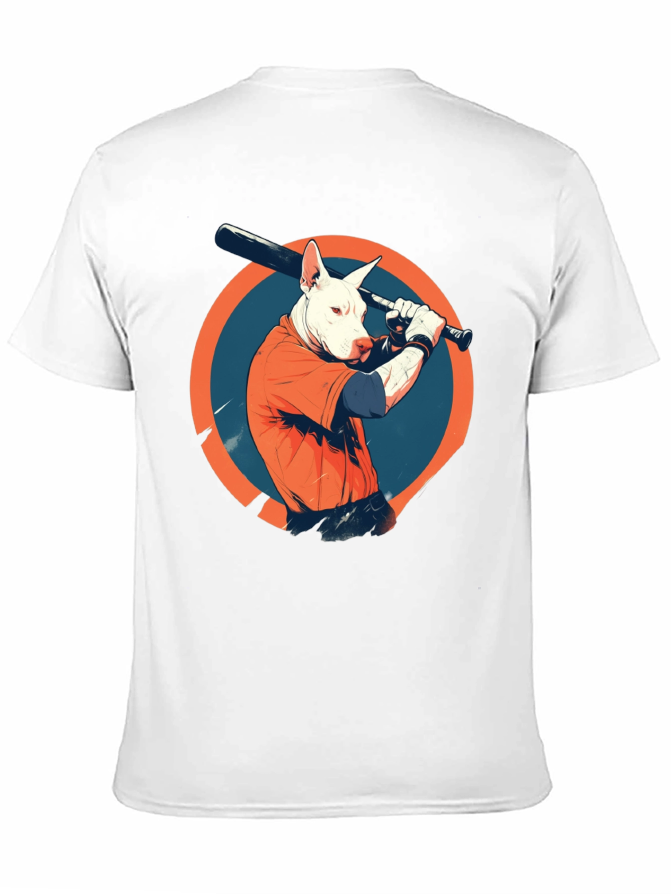 Dog Baseball Player Black Graphic Tee
