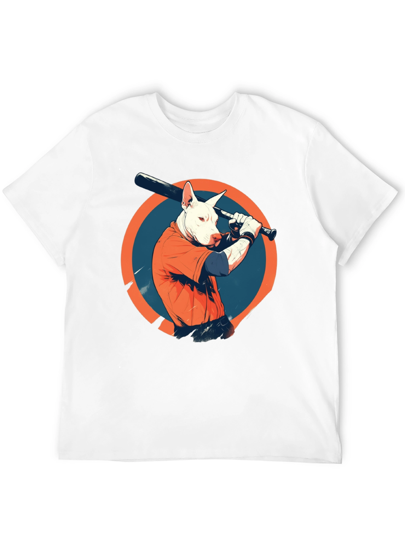 Dog Baseball Player Black Graphic Tee