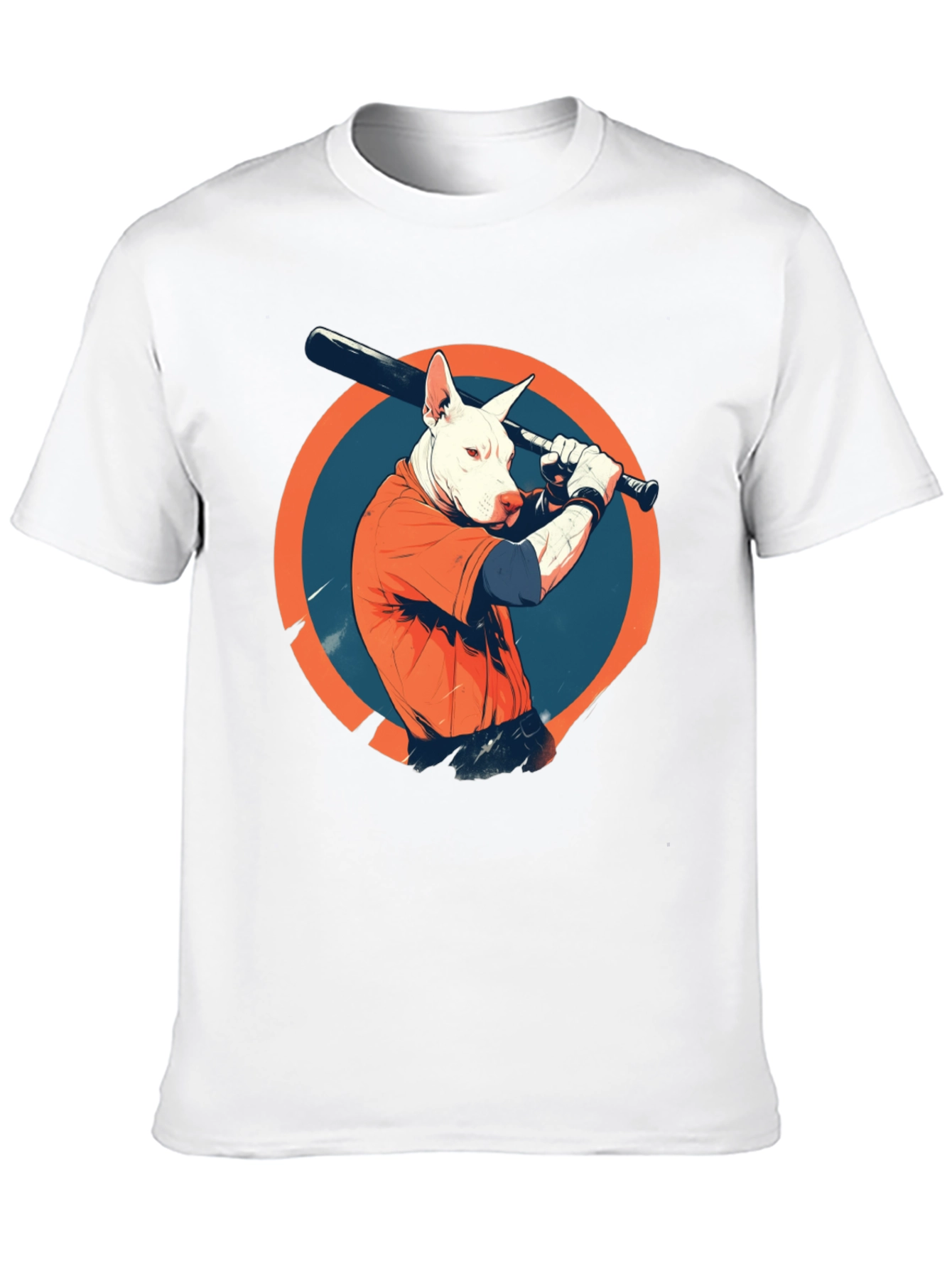 Dog Baseball Player Black Graphic Tee