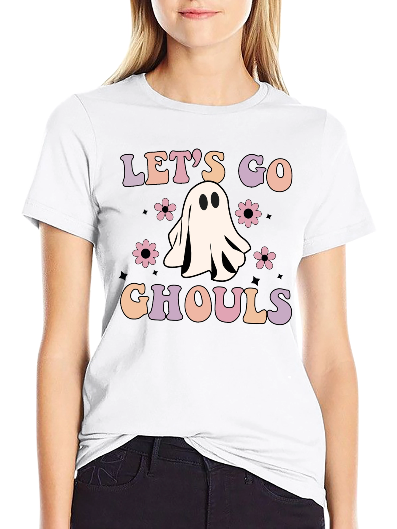 Lets Go Ghouls Black Graphic Tee