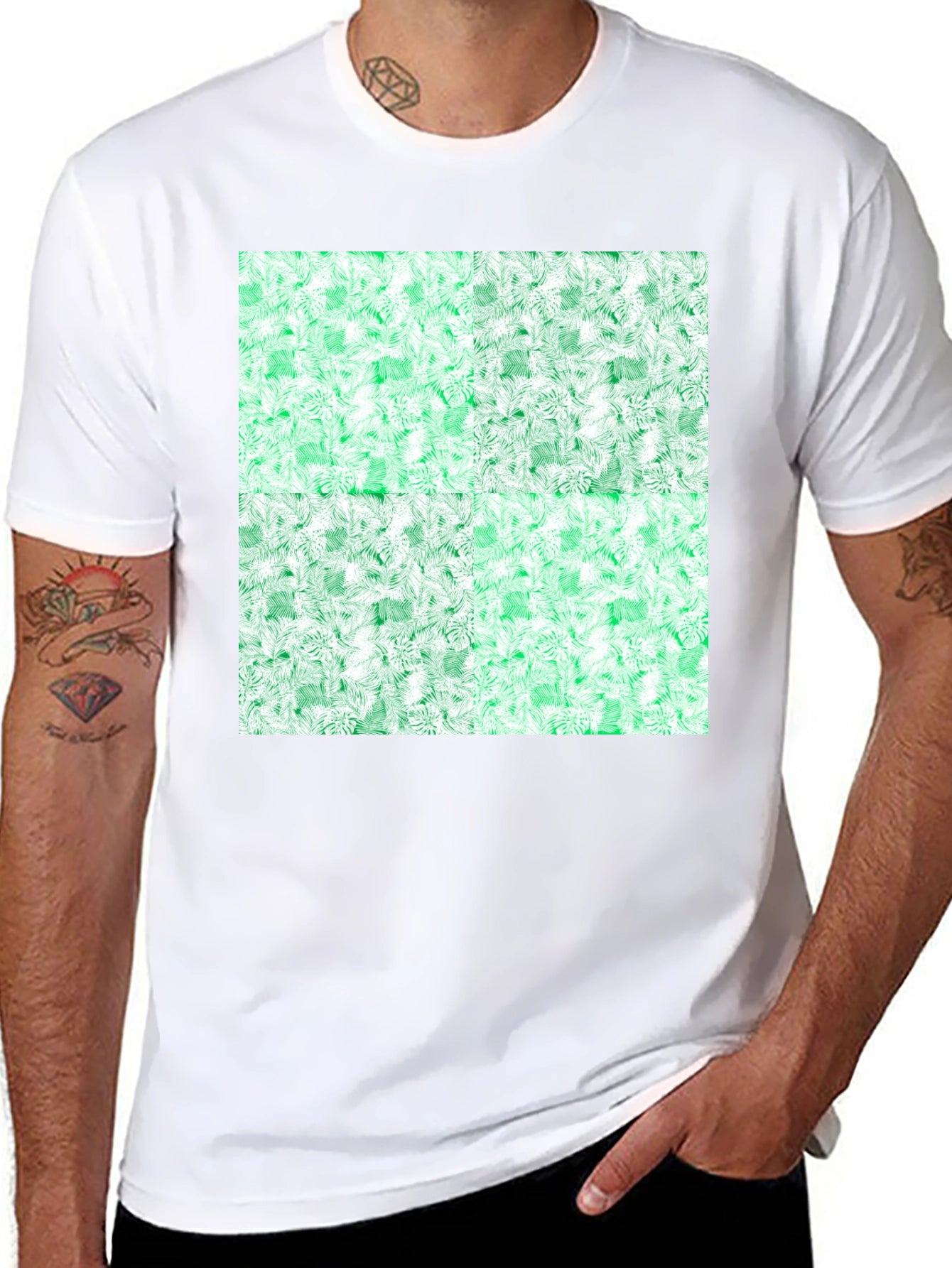 Emerald Fractal Pattern T-Shirt