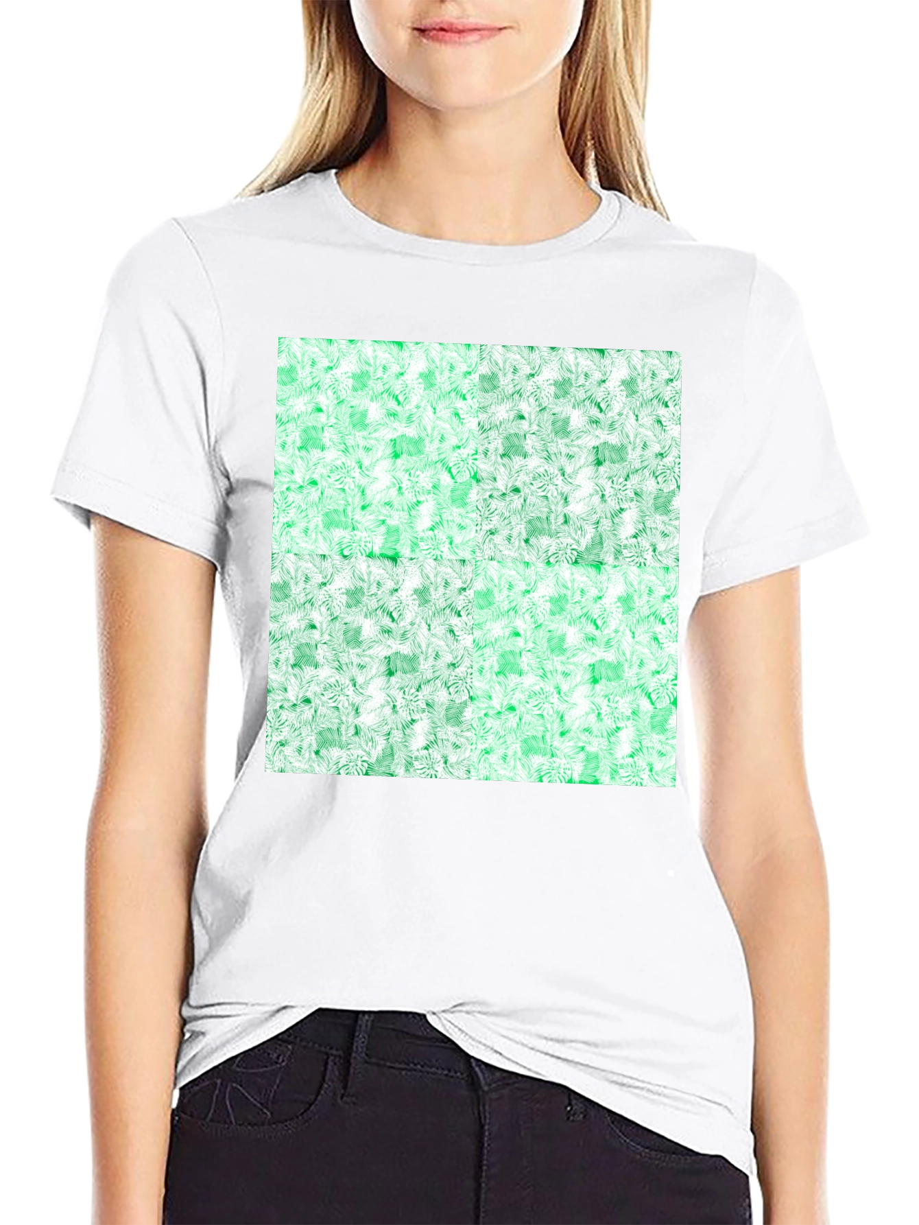Emerald Fractal Pattern T-Shirt