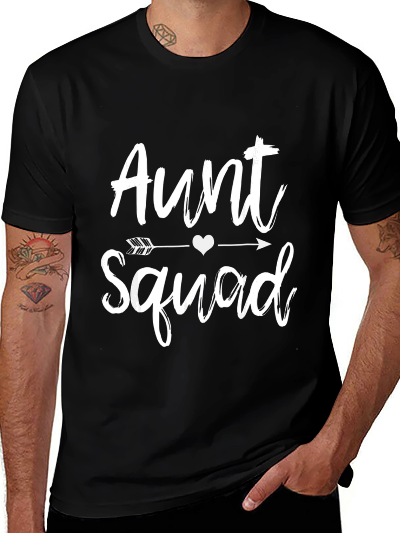 Aunt Squad Black Cotton Graphic T-Shirt
