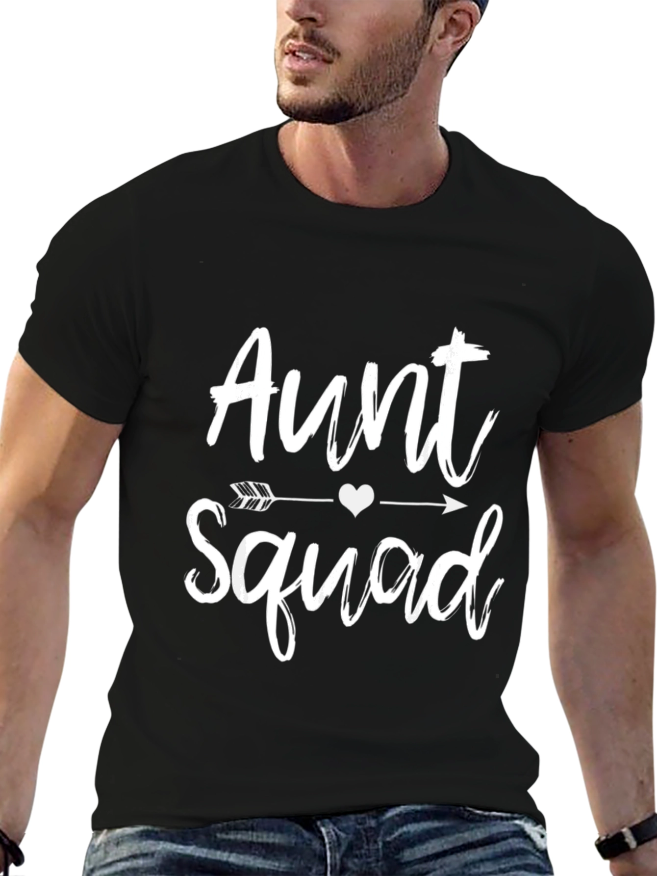 Aunt Squad Black Cotton Graphic T-Shirt