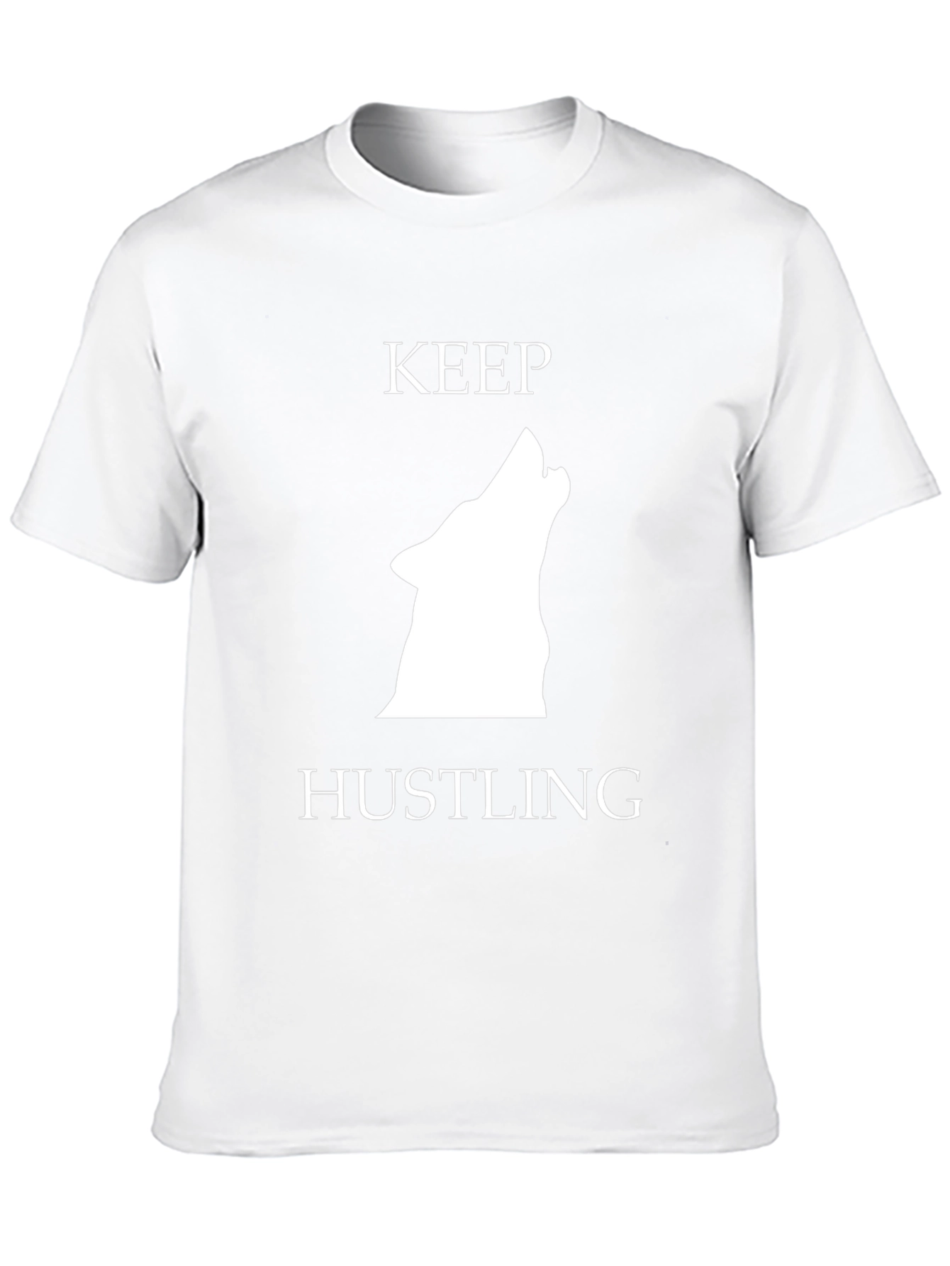 Keep Hustling Wolf Graphic Tee - Black Cotton T-Shirt