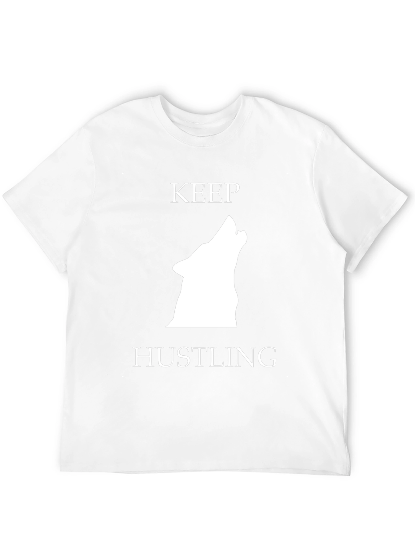 Keep Hustling Wolf Graphic Tee - Black Cotton T-Shirt