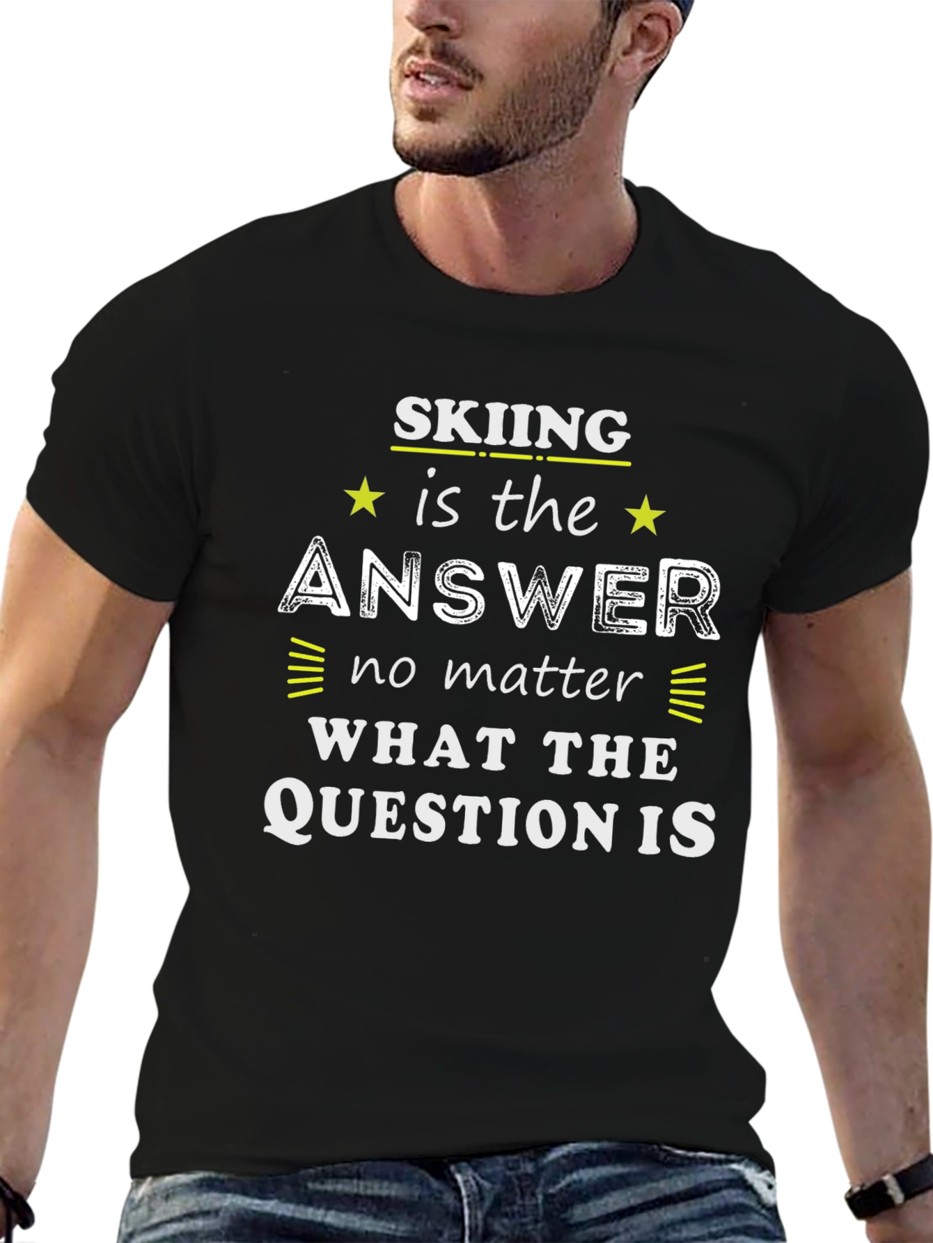 Skiing is The Answer Graphic T-Shirt