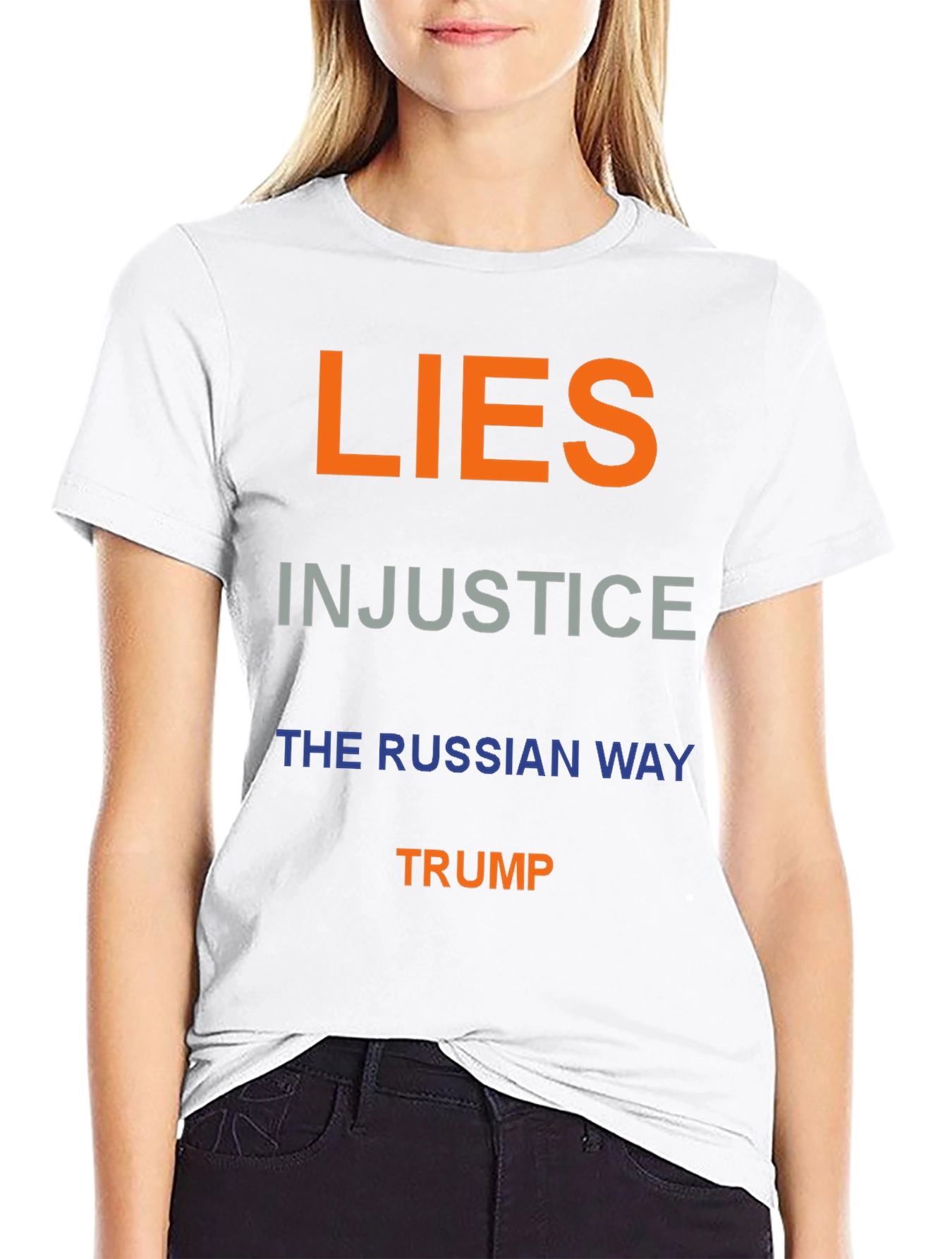 Political Statement T-Shirt - Lies Injustice Trump