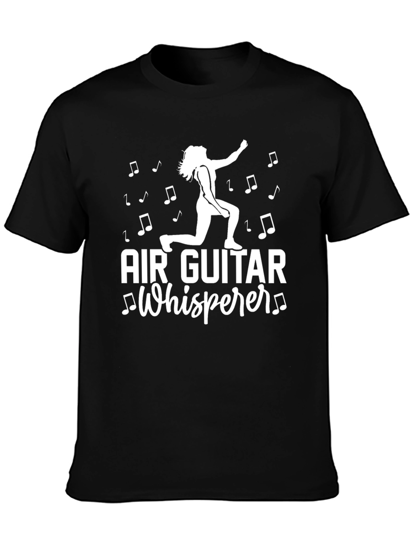Air Guitar Whisperer Graphic Tee - Black Cotton