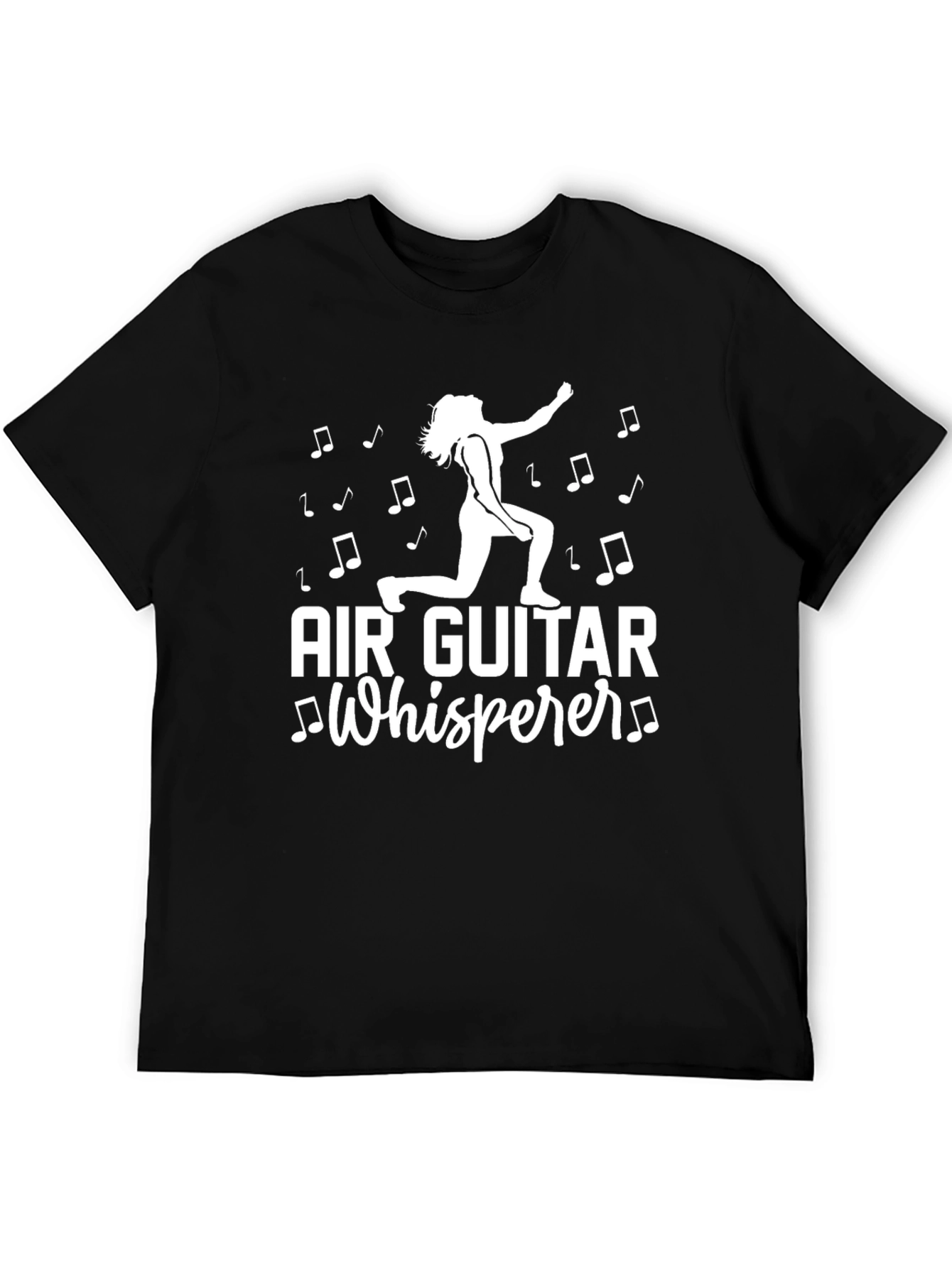 Air Guitar Whisperer Graphic Tee - Black Cotton