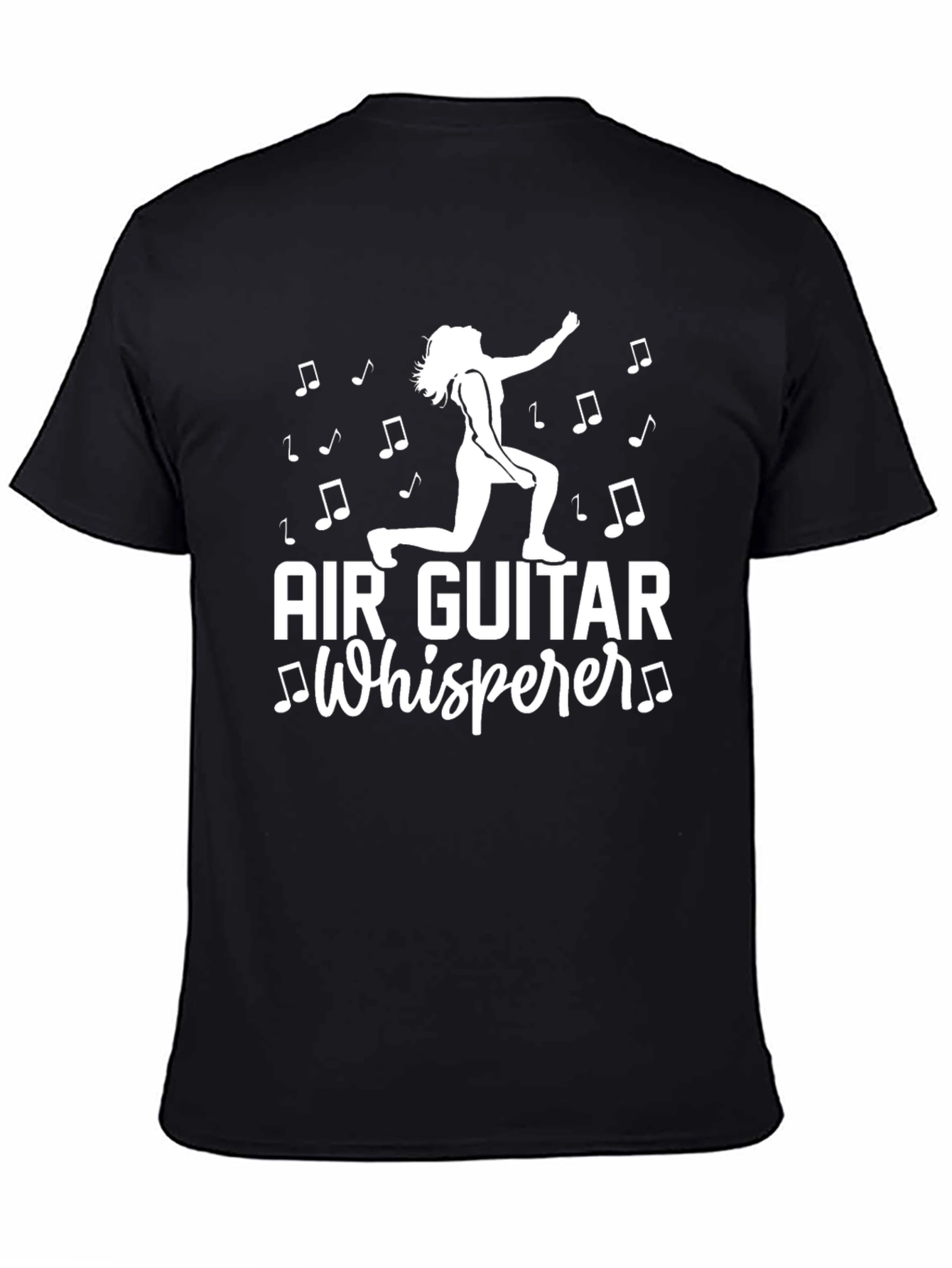 Air Guitar Whisperer Graphic Tee - Black Cotton