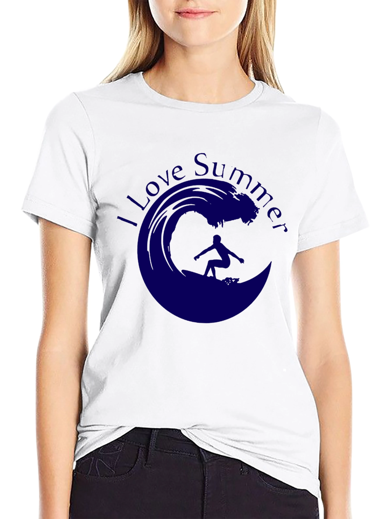 I Love Summer T-Shirt - Surfing Wave Design