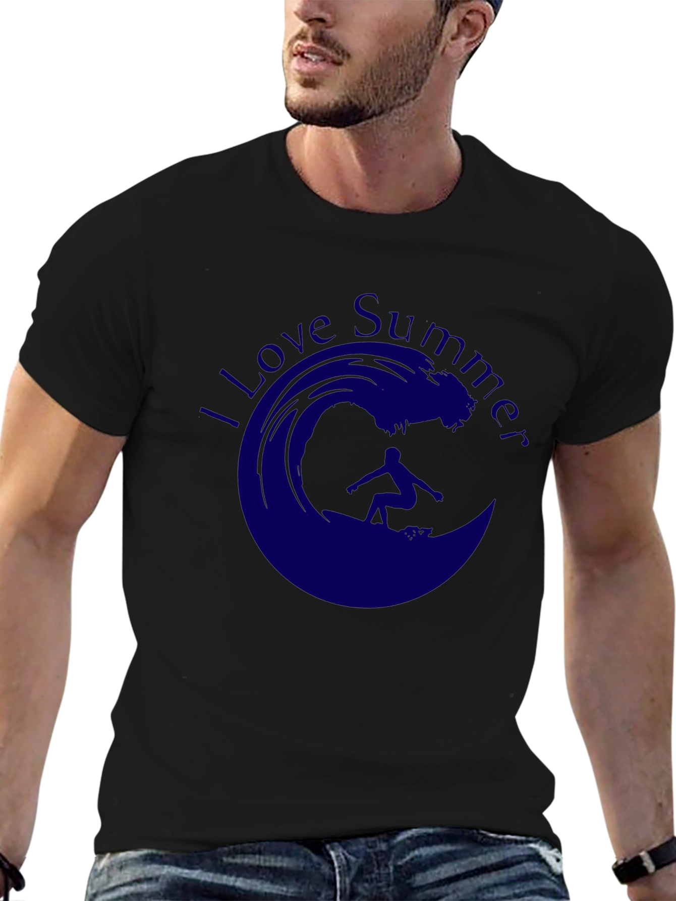 I Love Summer T-Shirt - Surfing Wave Design