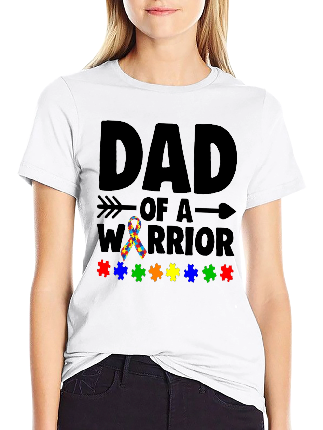Dad of a Warrior Autism Awareness T-Shirt