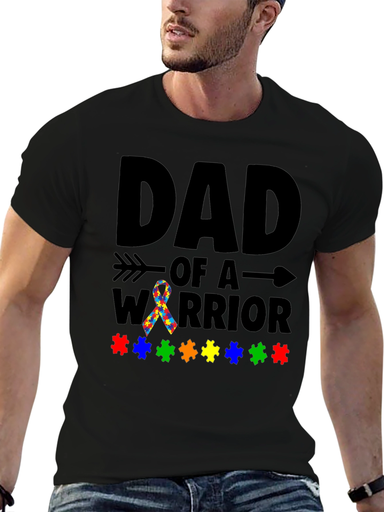 Dad of a Warrior Autism Awareness T-Shirt