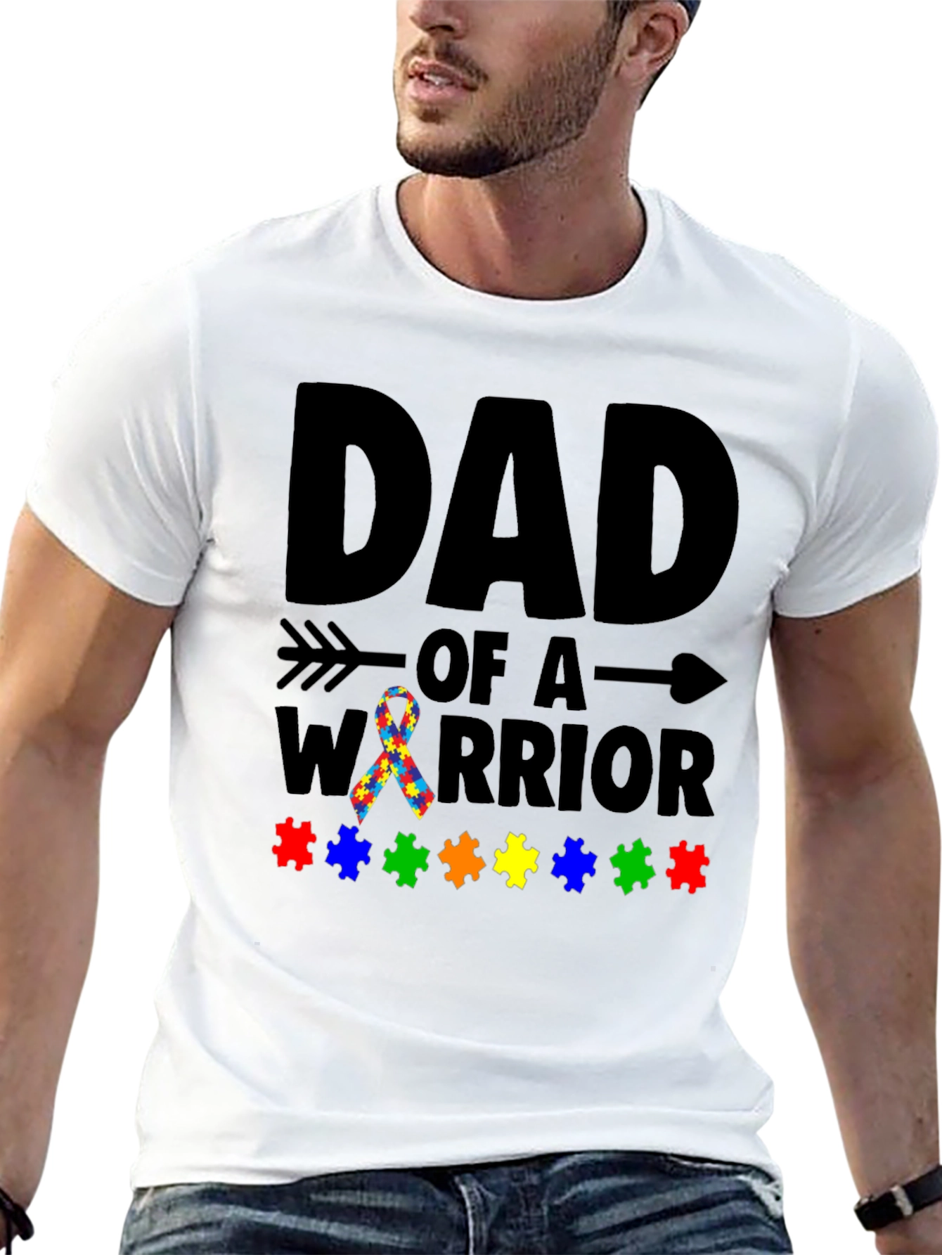 Dad of a Warrior Autism Awareness T-Shirt